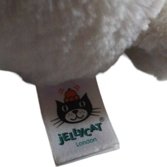 JELLYCAT LONDON White Kitty Stuffed Cat Plush Pink Polka Dot Bow Retired 2698 - Picture 6 of 10